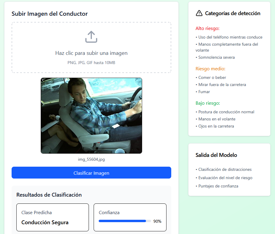 Captura de Pantalla de la Interfaz de Clasificación de Imágenes